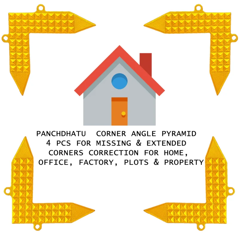 Panchdhatu Vastu Corner Angle Pyramids – Defect Neutralizer Set of 4 - Image 3