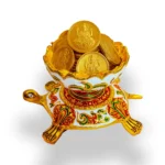 Vastu turtle bowl, Lakshmi coin bowl, Meenakari copper bowl, Money bowl for wealth, Vastu item for home, Copper turtle bowl, Spiritual gift item, Auspicious decor item,