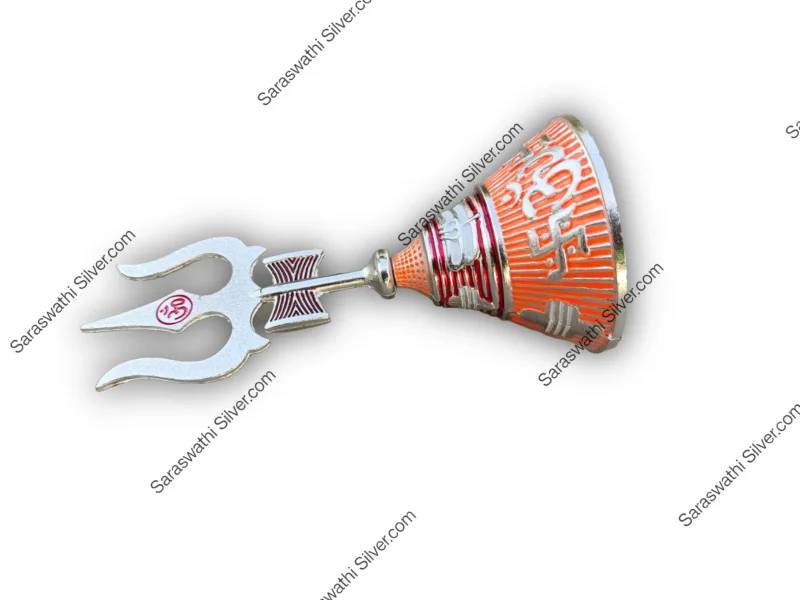 Mandir bell, Temple bell for home, Pooja ghanti, Silver pooja bell, Hindu pooja bell, Trishul bell for temple, Om design pooja bell, Damru bell for puja, Ghanti for mandir, Shiv pooja bell,