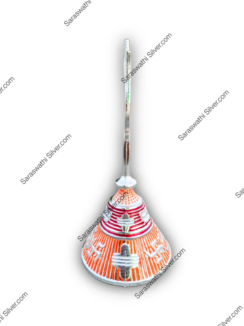 Mandir bell, Temple bell for home, Pooja ghanti, Silver pooja bell, Hindu pooja bell, Trishul bell for temple, Om design pooja bell, Damru bell for puja, Ghanti for mandir, Shiv pooja bell,