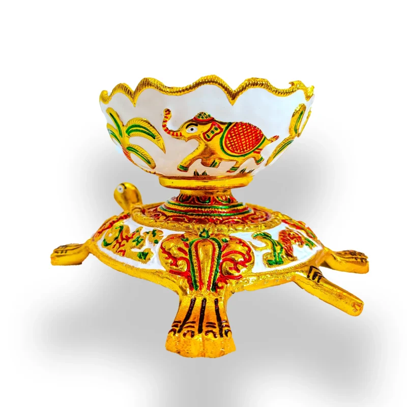 Vastu turtle bowl, Lakshmi coin bowl, Meenakari copper bowl, Money bowl for wealth, Vastu item for home, Copper turtle bowl, Spiritual gift item, Auspicious decor item,