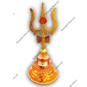 Mandir bell, Temple bell for home, Pooja ghanti, Silver pooja bell, Hindu pooja bell, Trishul bell for temple, Om design pooja bell, Damru bell for puja, Ghanti for mandir, Shiv pooja bell,