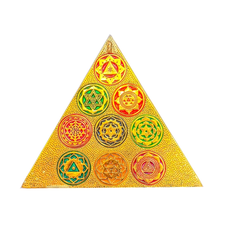 9 Chakra Vastu Pyramid for Energy & Prosperity Powerful Vastu Correction Tool (Vastu Dosh Nivaran) Handcrafted with Sacred Geometry and Vedic Symbols Enhances Peace, Wealth, and Positive Aura Ideal Gift for Housewarming, Diwali, or Office Opening Suitable for Home, Business, Puja Room, Meditation Space