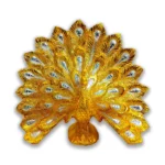 Golden Peacock Showpiece Aluminum Peacock Figurine Handcrafted Home Decor Item Indian Traditional Gift Showpiece for Living Room Desk Decor Sculpture Gift for Housewarming Peacock Idol for Decoration Diwali Gift Decorative Peacock Statue for Showcase